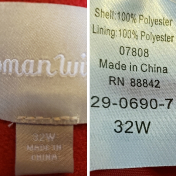 NEW Woman Within Hooded ALine Fleece Coat Red - Picture 6 of 14